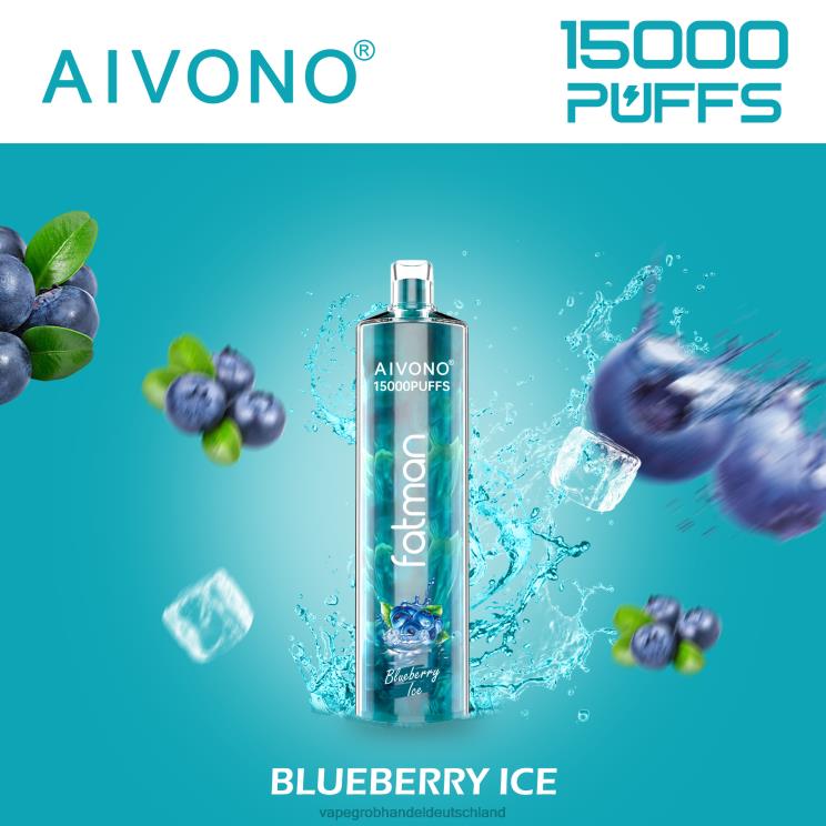 Vape Großhandel Berlin - Aivono FATMAN 15000 Blaubeereis 4X2N814