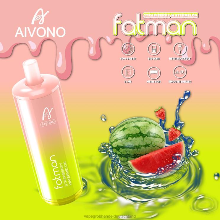 Elektronische Zigarette Wholesale - Aivono FATMAN 6800 Erdbeerwassermelone 4X2N830