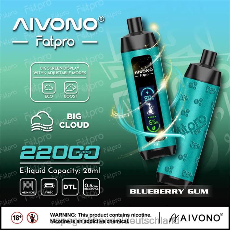 Dampfen Deutschland - Aivono Fatpro 22000 Blaubeergummi 4X2N89