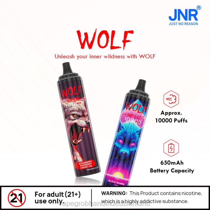 vape großhandel 12010 | LLL2102 Pfirsicheis JNR WOLF NIPLO