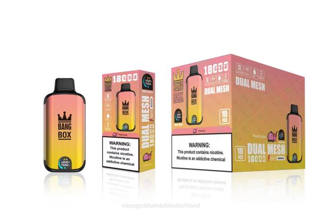 Bang Box 18000 Züge Pfirsichsaft - Ηλεκτρονικο Τσιγαρο Στυλο PXXP91